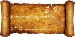 Eszterházy Iván névjegykártya